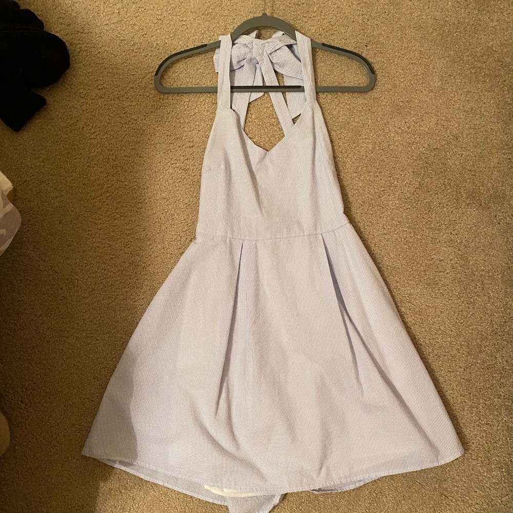 Blue Seersucker Dress